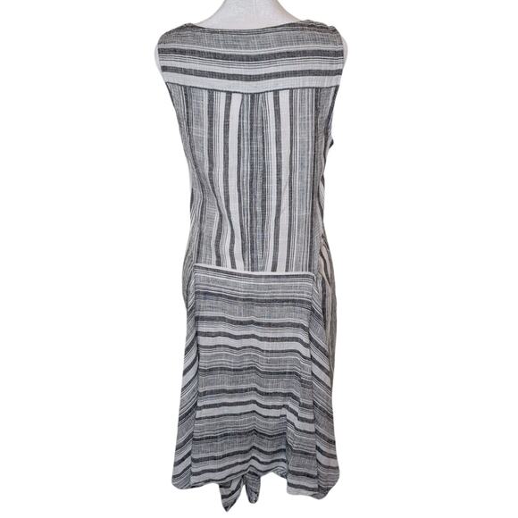 Anthropologie Drew Striped Rayon Linen Tie Waist Dress Medium - Picture 5 of 8